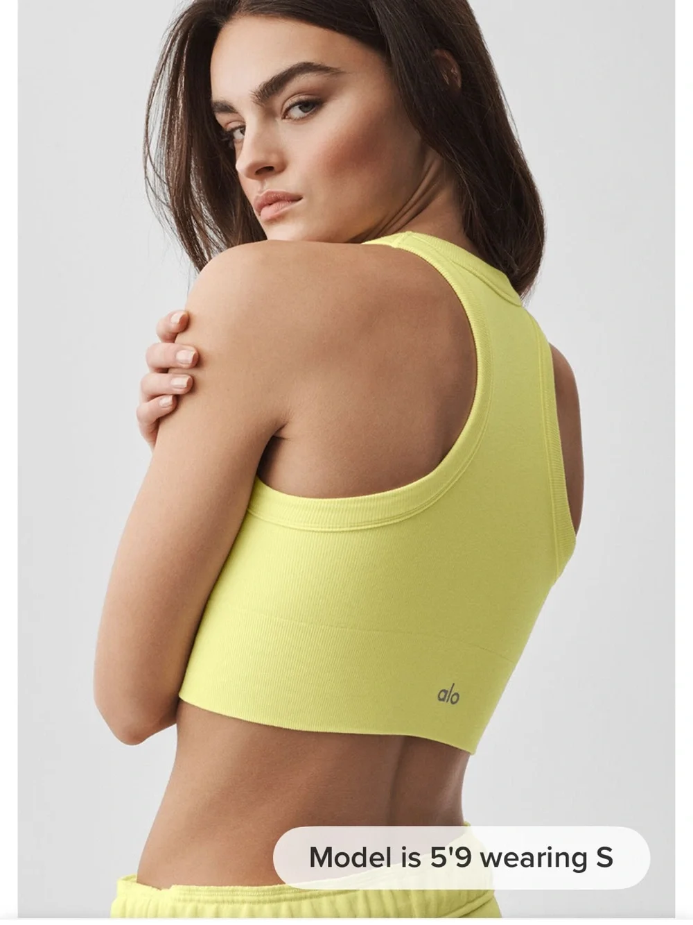 NWT ALO Yoga Sunshine Yellow Seamless Crop Sports Bra